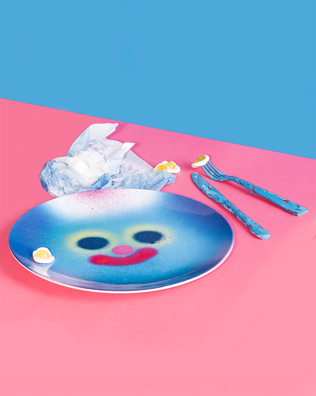 Blue Melamine Plate x Jon Burgerman Tableware Third Drawer Down Studio