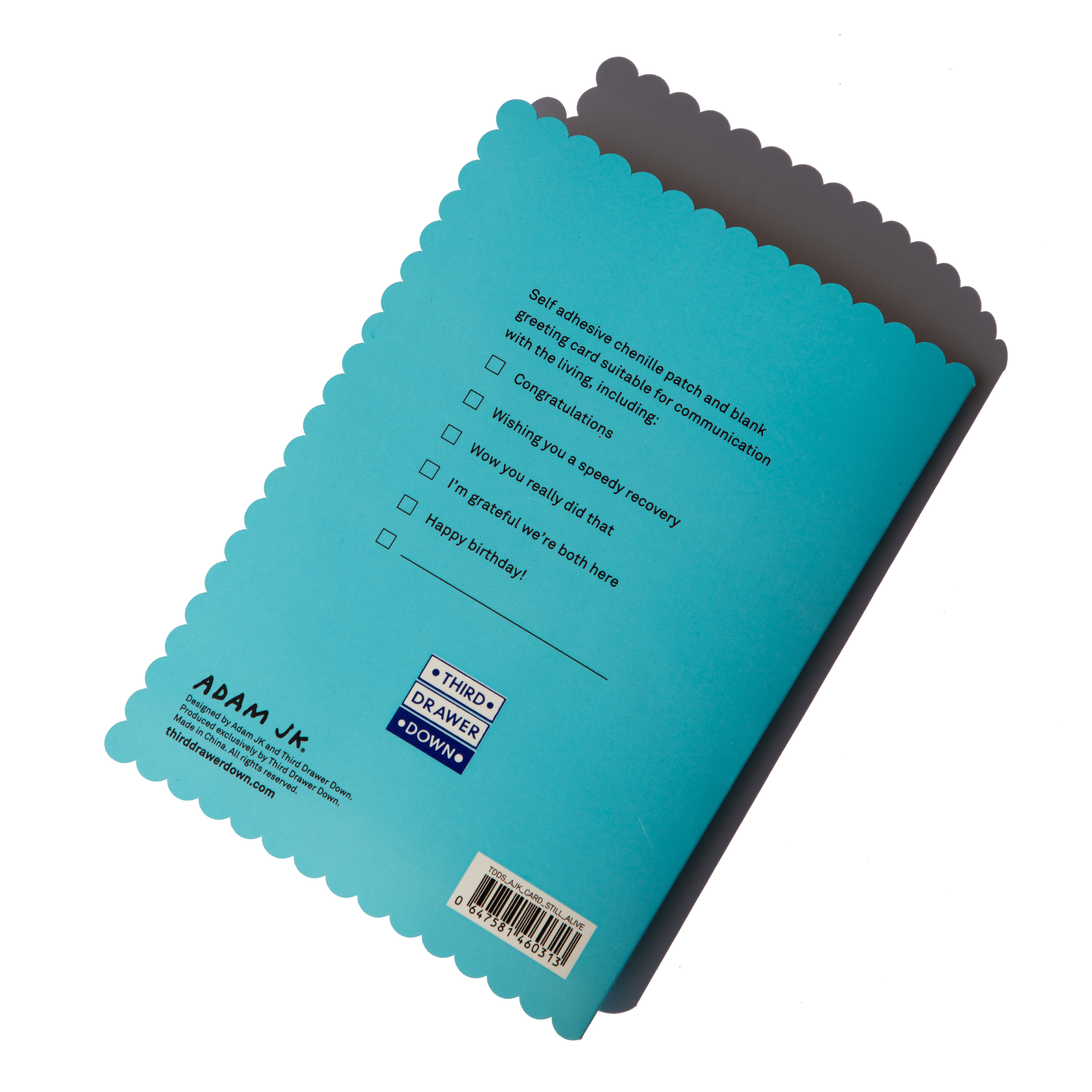 Still Alive Chenille Patch Gift Card x Adam JK Gift Card Third Drawer Down Studio