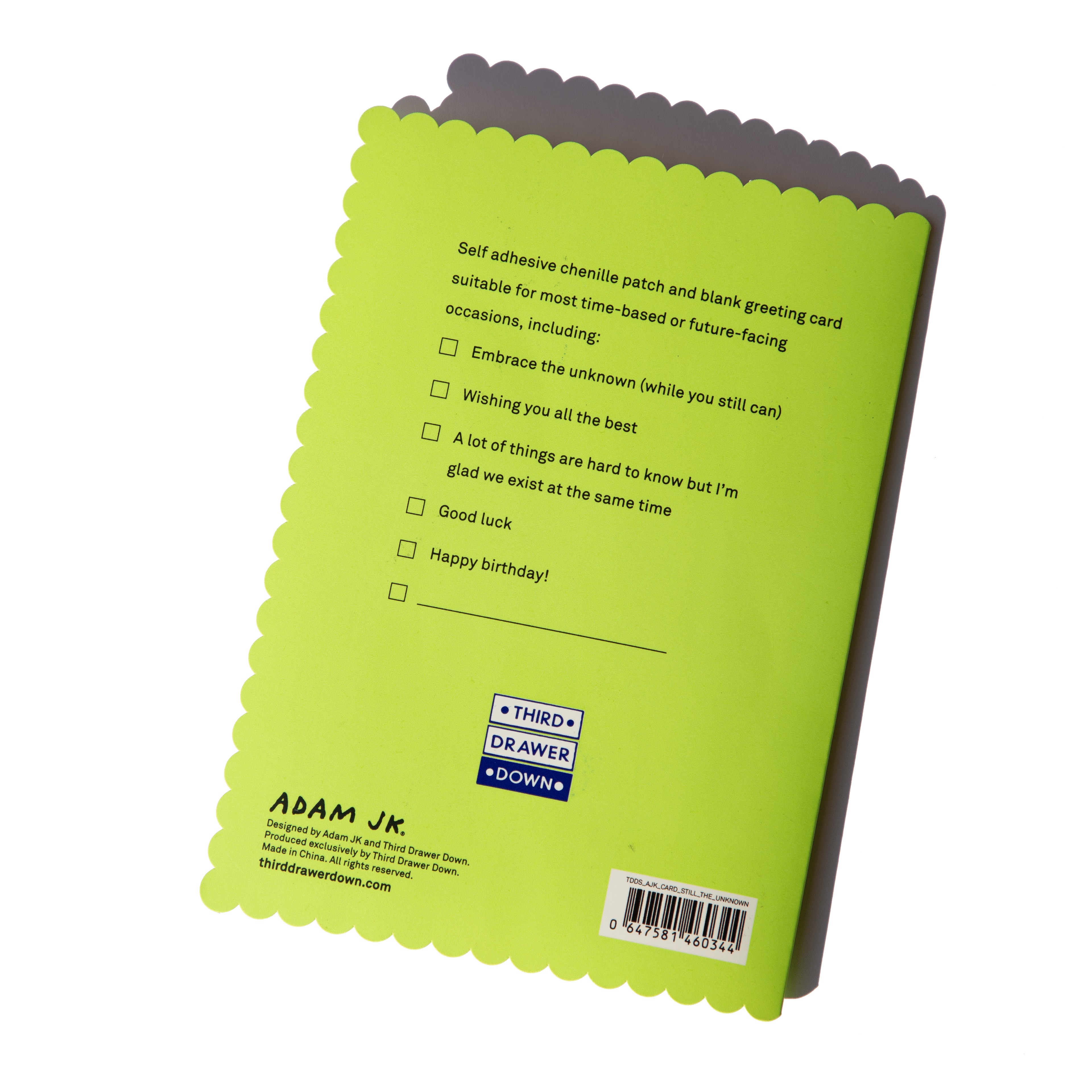 The Unknown Chenille Patch Gift Card x Adam JK Gift Card Third Drawer Down Studio