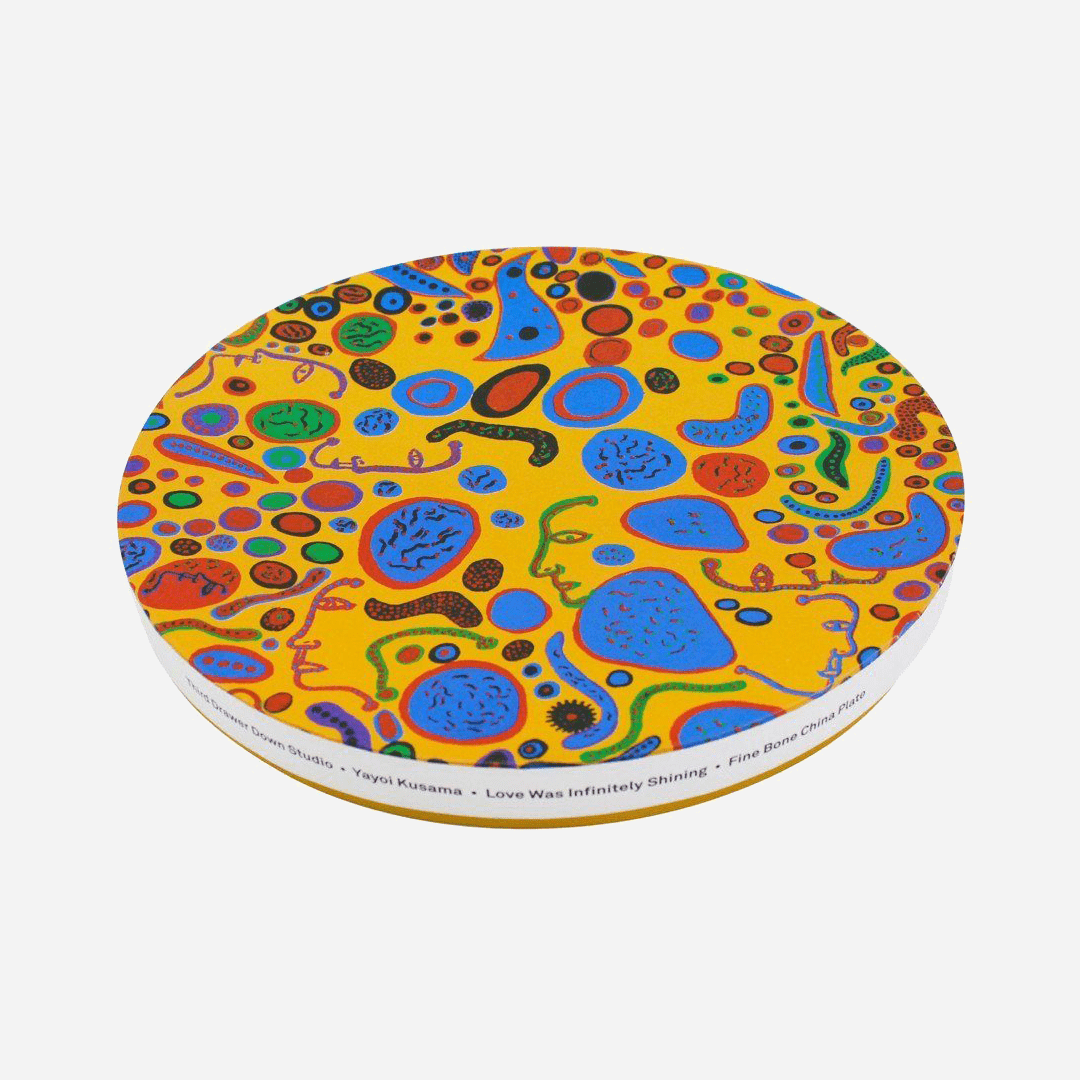 Love Was Infinitely Shining Ceramic Plate x Yayoi Kusama Ceramic Third Drawer Down Studio 