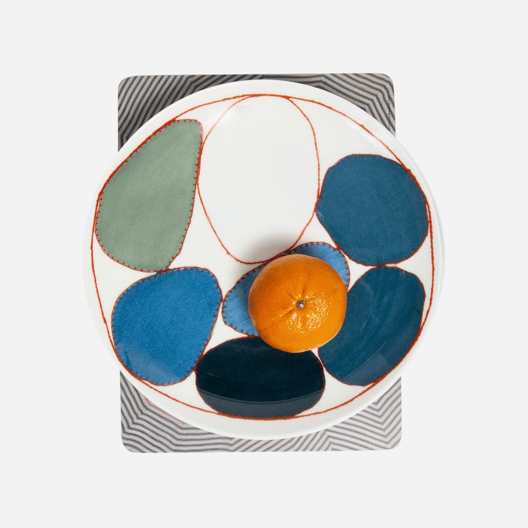 Bone China Plates: Blue Circles x Louise Bourgeois Ceramic Third Drawer Down Studio 
