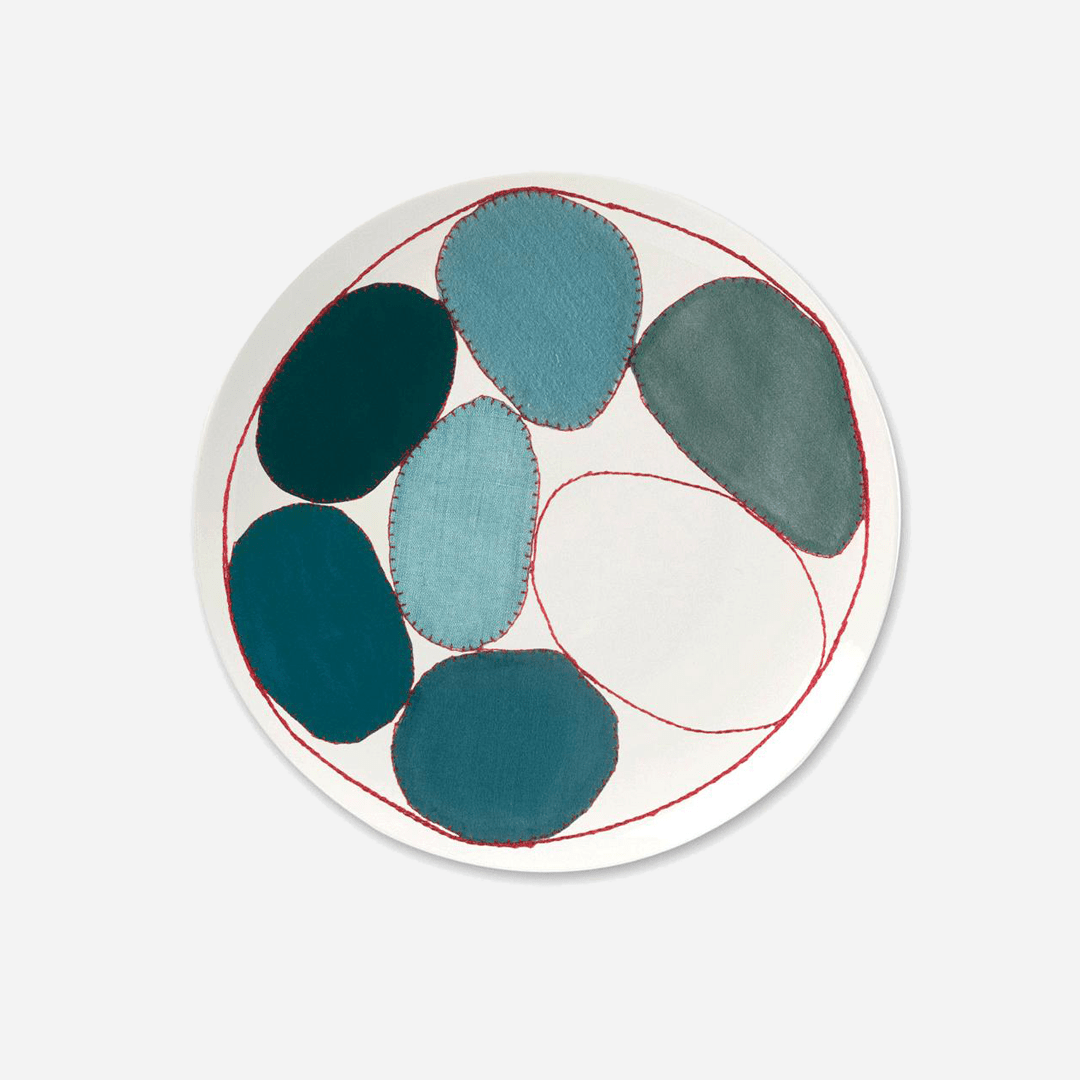 Bone China Plates: Blue Circles x Louise Bourgeois Ceramic Third Drawer Down Studio 