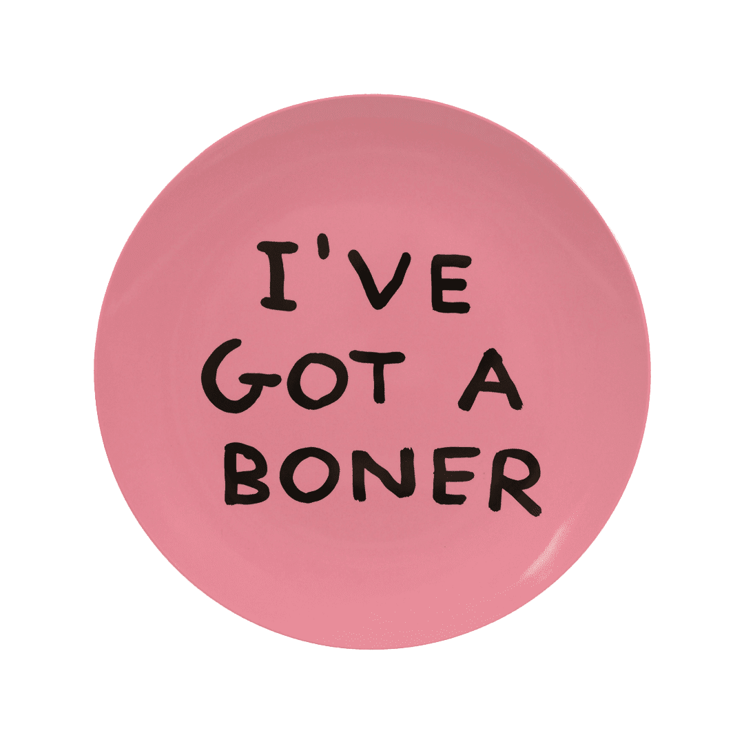 I've Got A Boner Melamine Plate x David Shrigley Plastic Third Drawer Down USA