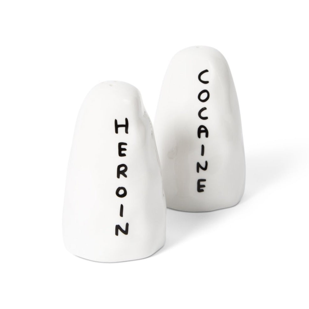 Heroin & Cocaine Salt and Pepper Shakers x David Shrigley