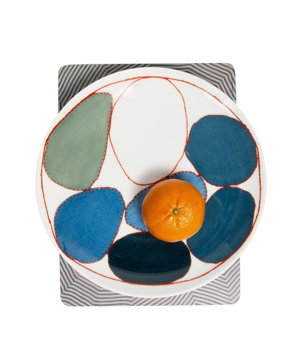 Bone China Plates: Blue Circles x Louise Bourgeois Ceramic Third Drawer Down Studio Blue Circles 