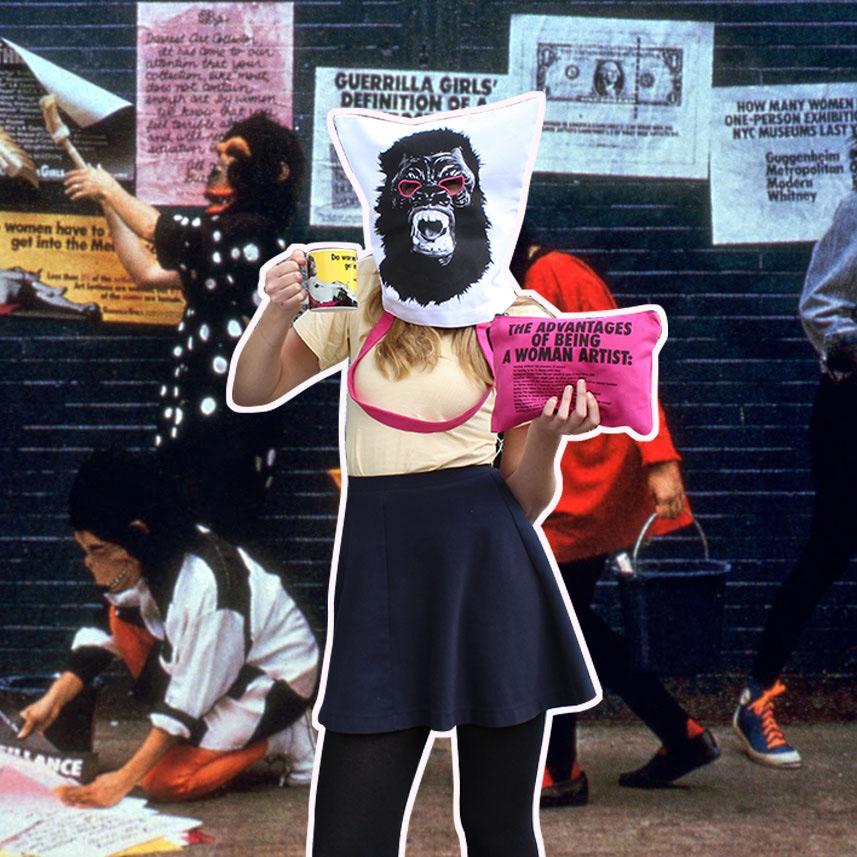 Third Drawer Down X Guerrilla Girls, Advantages Of Being A Woman Artist Clutch Textiles Third Drawer Down Studio 