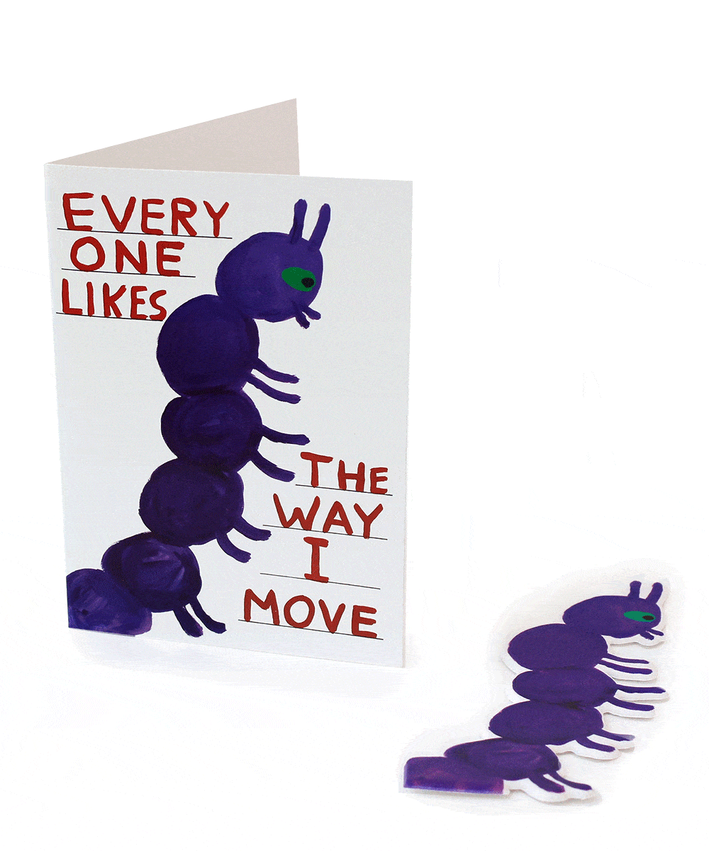 Third Drawer Down X David Shrigley, Everyone Likes The Way I Move Puffy Sticker Card Paper Third Drawer Down Studio 