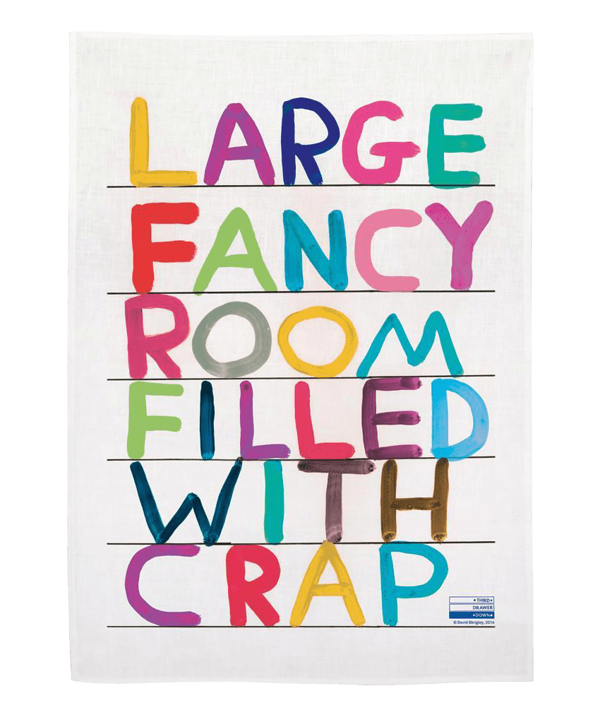 Fancy Room Tea Towel x David Shrigley Textiles Third Drawer Down Studio 