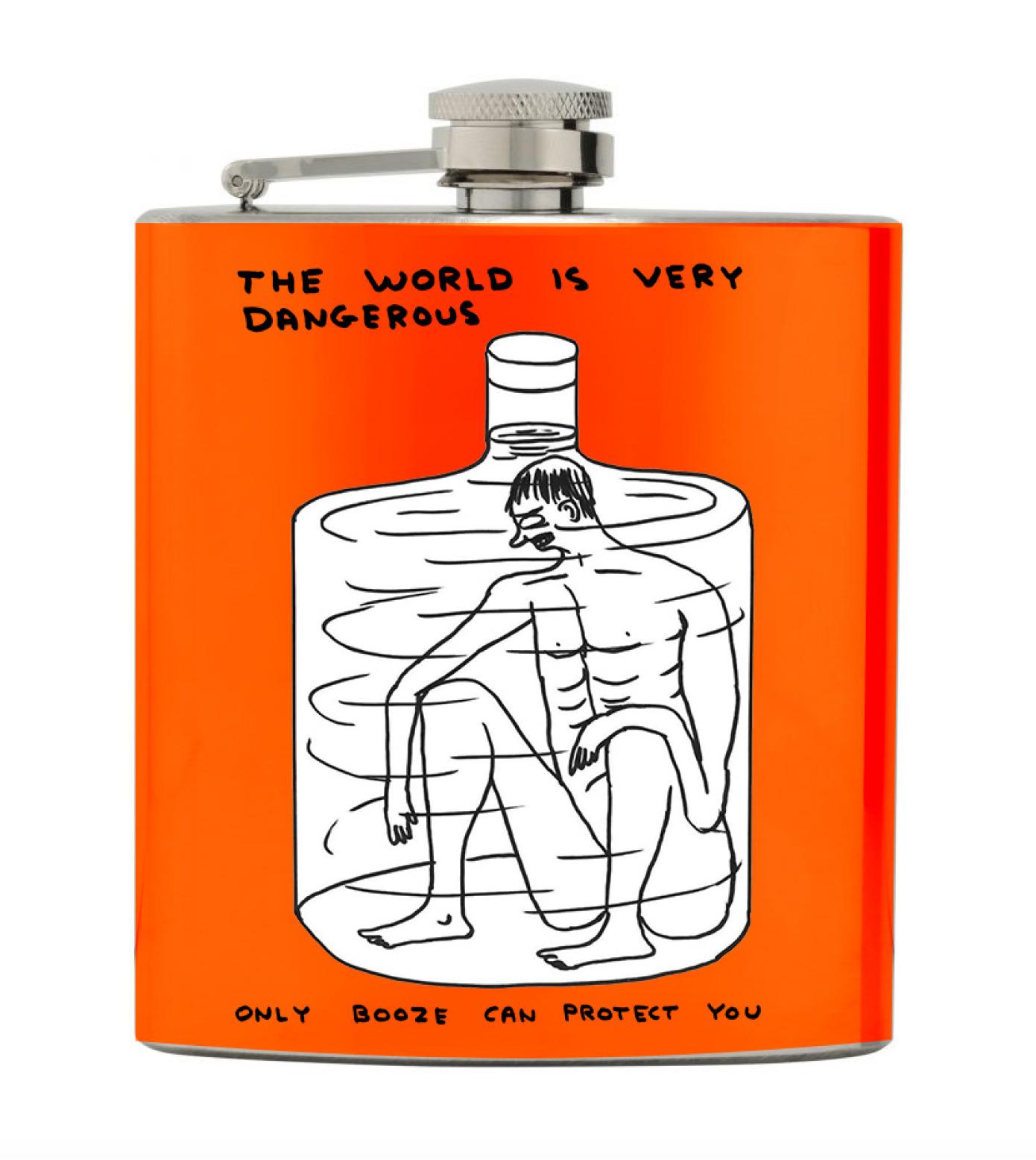 The World Is Very Dangerous Hip Flask David Shrigley Other Third Drawer Down Studio 