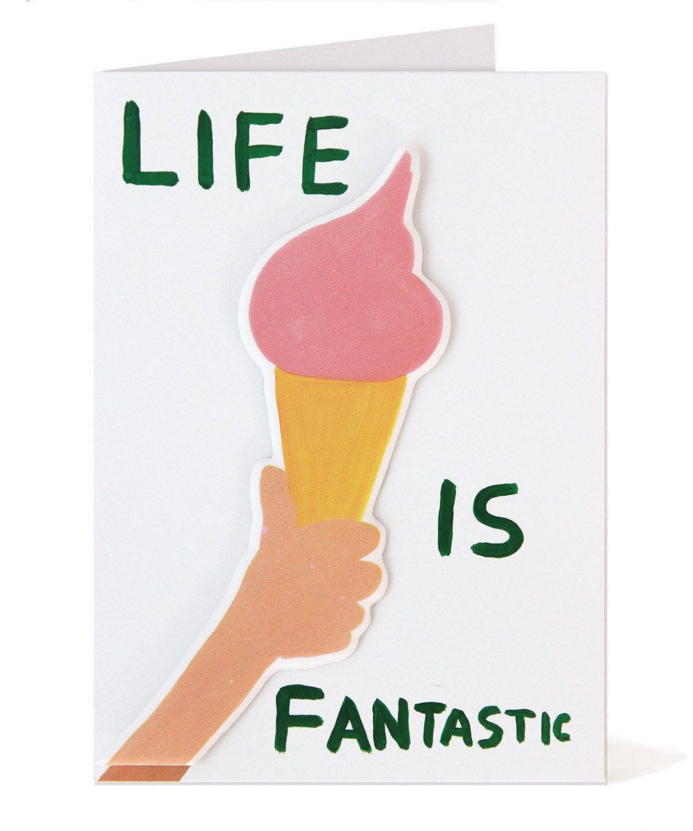 Third Drawer Down X David Shrigley, Life Is Fantastic Puffy Sticker Card Paper Third Drawer Down Studio Default Title 