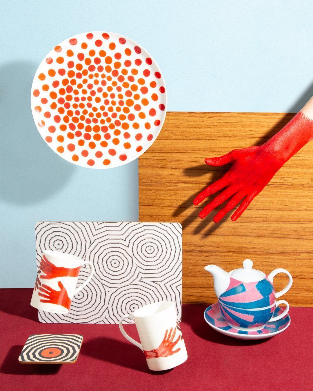 Bone China Plates: Red Curve x Louise Bourgeois Ceramic Third Drawer Down Studio 