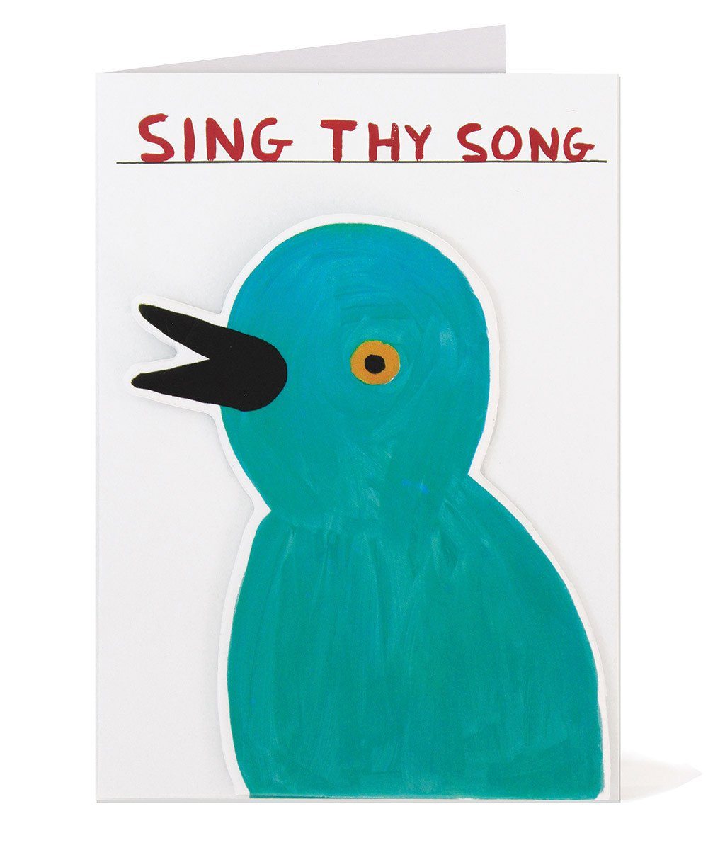 Sing Thy Song Puffy Sticker Card X David Shrigley Paper Third Drawer Down Studio Default Title 