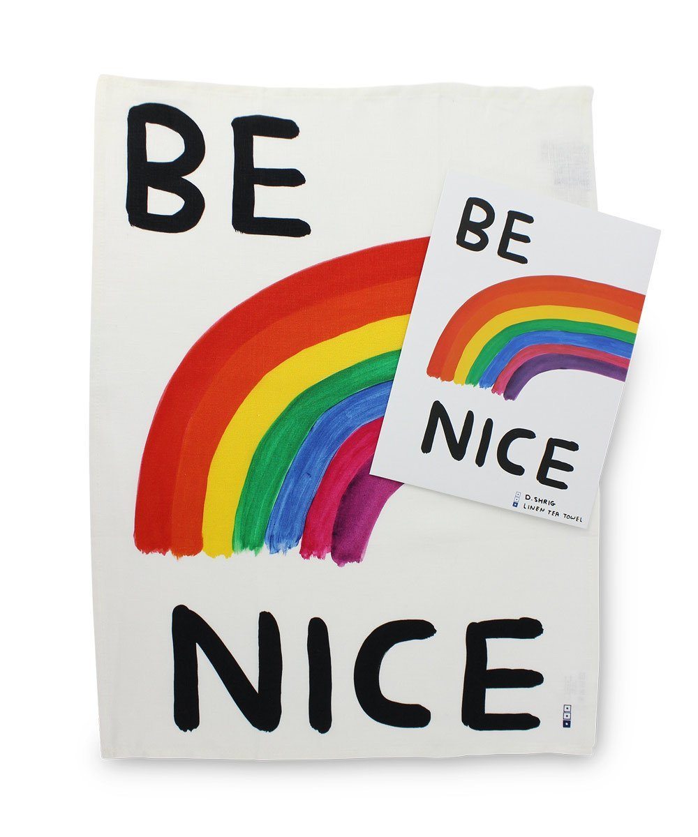 Third Drawer Down X David Shrigley, Be Nice Tea Towel Textiles Third Drawer Down Studio 