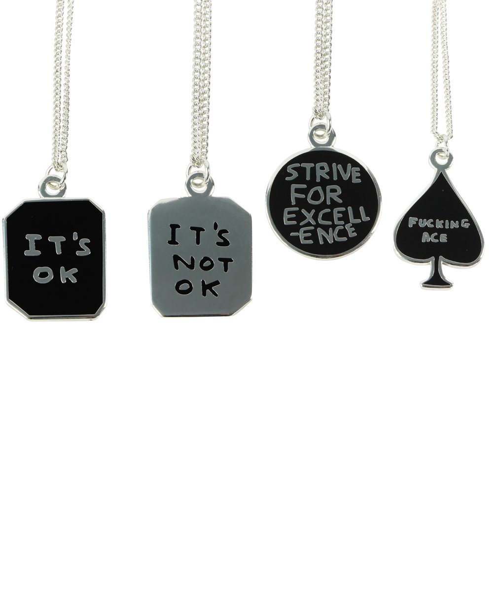 Strive for Excellence Necklace X David Shrigley Textiles Third Drawer Down Studio 